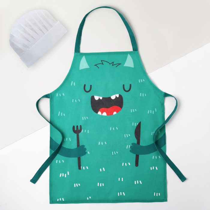 Набор фартук и шапка повара Этель Forest yeti 46*60 см,рогожка,пл.160 г/м²,100% хлопок