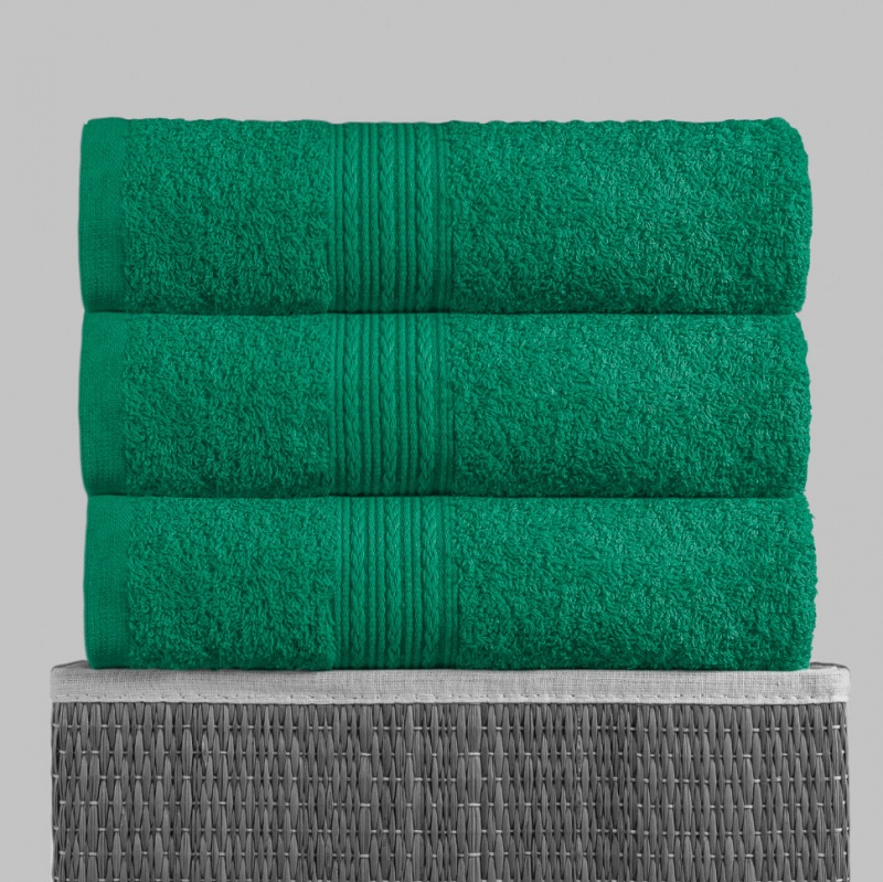 Полотенце махровое с бордюром (Зеленый)